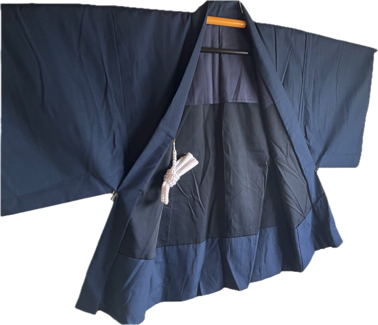 Antique Blue Tsumugi Silk Haori for Men – 100% Made in Japan