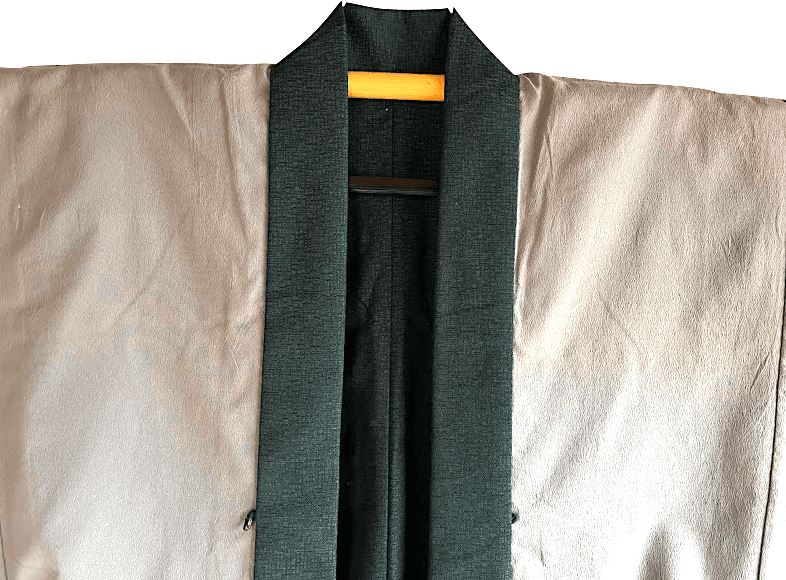 Antique Japanese Haori for men Blue Indigo Tsumugi Silk “Sado Ceremony”