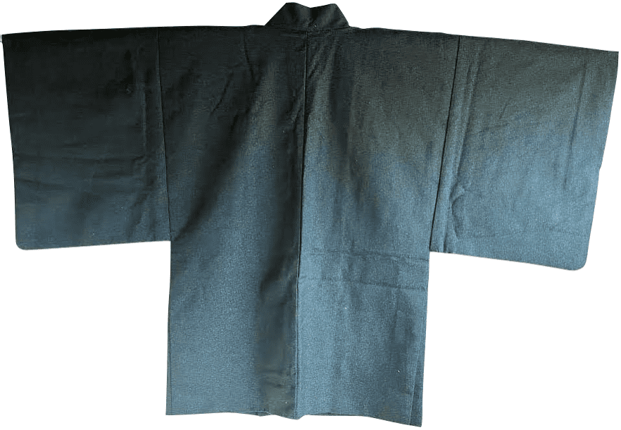 Antique Japanese Haori for men Blue Indigo Tsumugi Silk “Sado Ceremony”