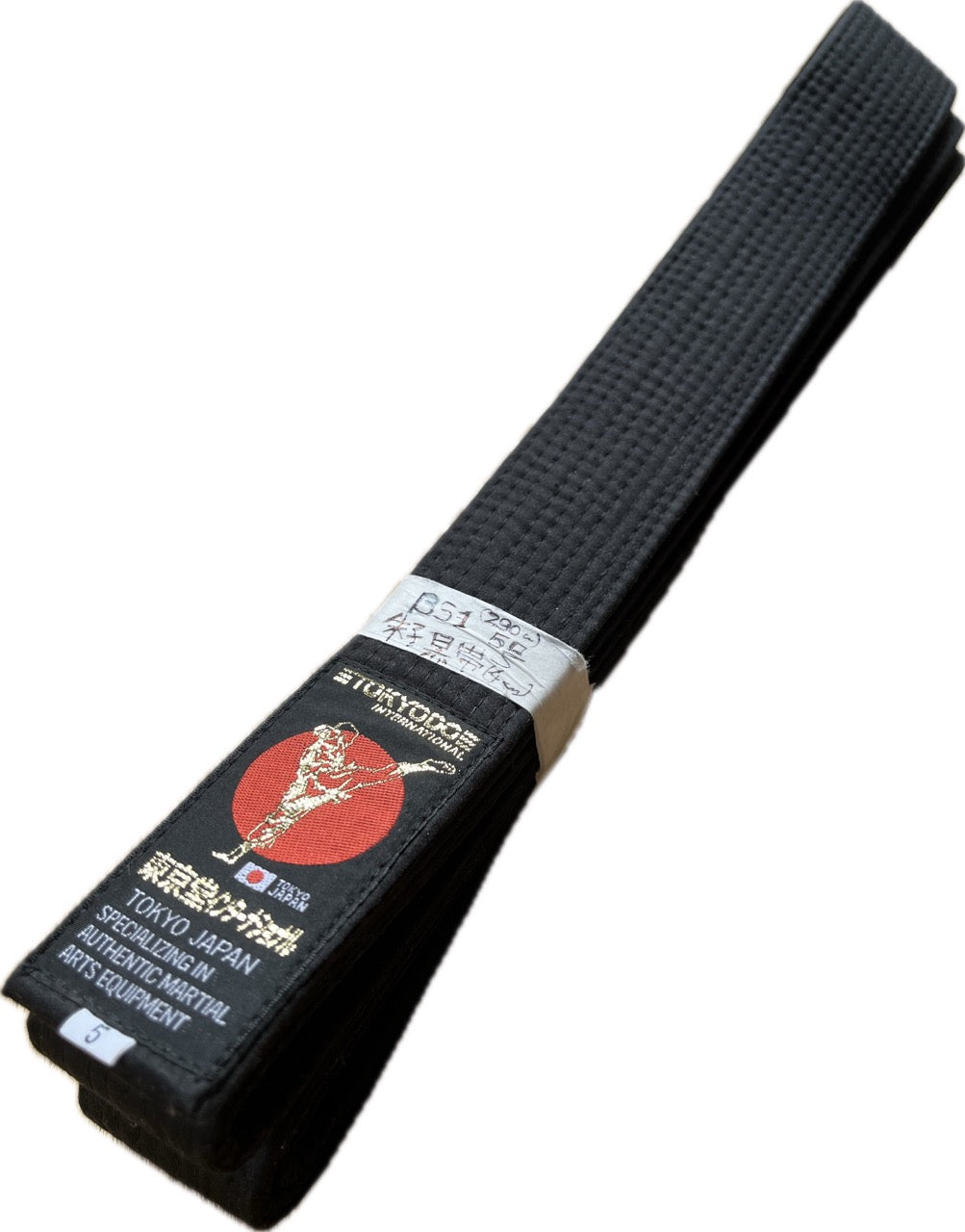 Tokyodo BS1 Satin Black Belt high quality (4cm width) - Size 5 (290 cm) Tokyodo
