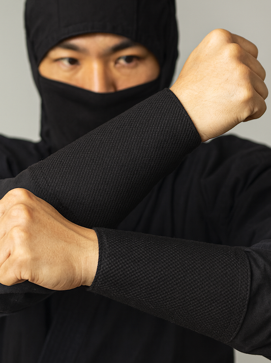Black Cotton Sashiko Ninja Tekko 5 Kohaze