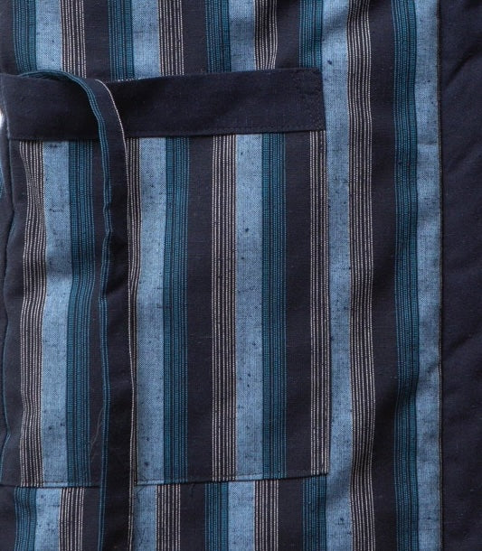 Men’s Japanese Padded Hanten – “Katsuo-jima” Navy Stripes | Limited Edition | Made in Japan