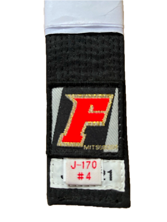 Fujitaka J-170 Black Cotton Obi Mitsuboshi Brand 275 cm Made in Japan