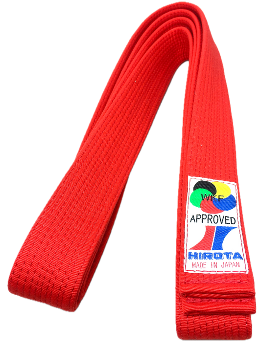 Hirota Red Karate Belt - Kumite WKF Size 5 (280cm)