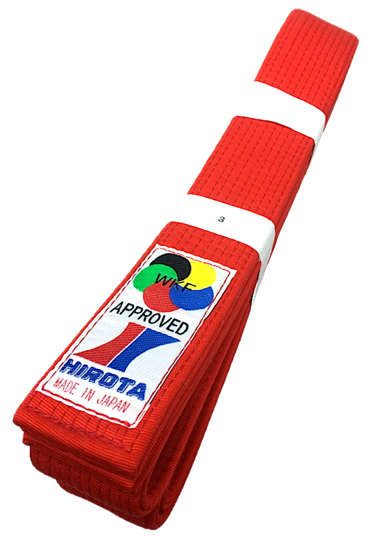 Hirota Red Karate Belt Kumite Yohachi WKF Size 3 (250 cm)