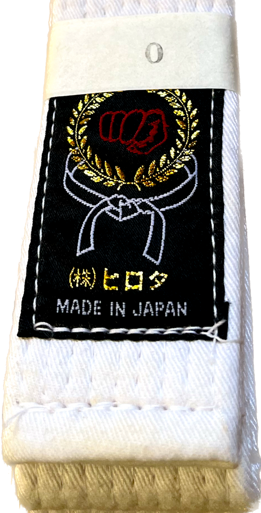Hirota White Karate Belt Size 0 (205cm)