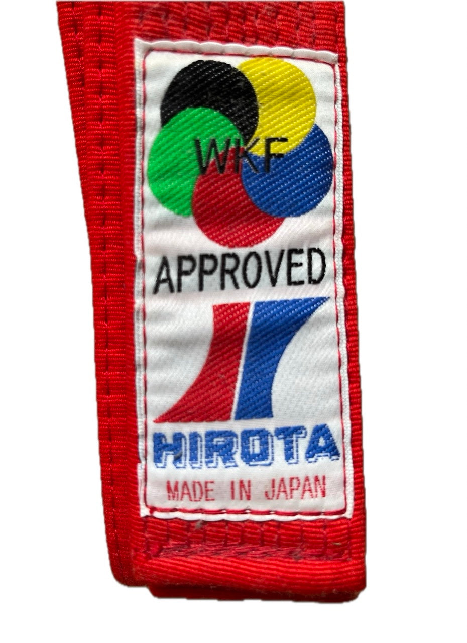 Hirota Red Karate Belt - Kumite WKF Size 5 (280cm)