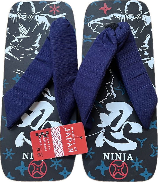 Japanese Zōri Ninja Sandals Black Size 26 cm Anti-Slip Sole