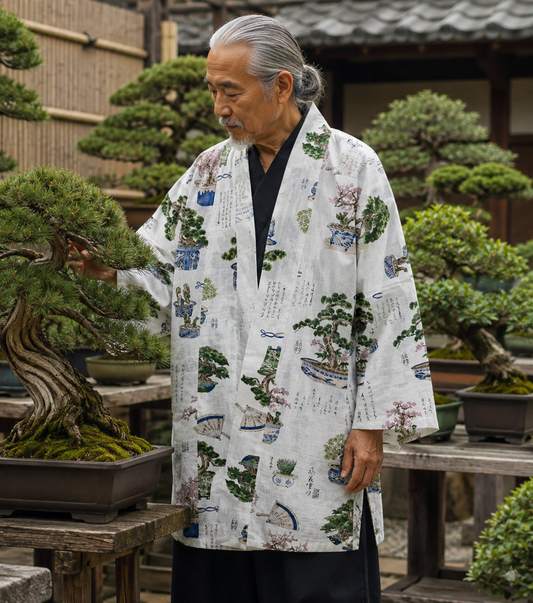 Traditional Japanese Bonsai Hanten Jacket Made in Japan