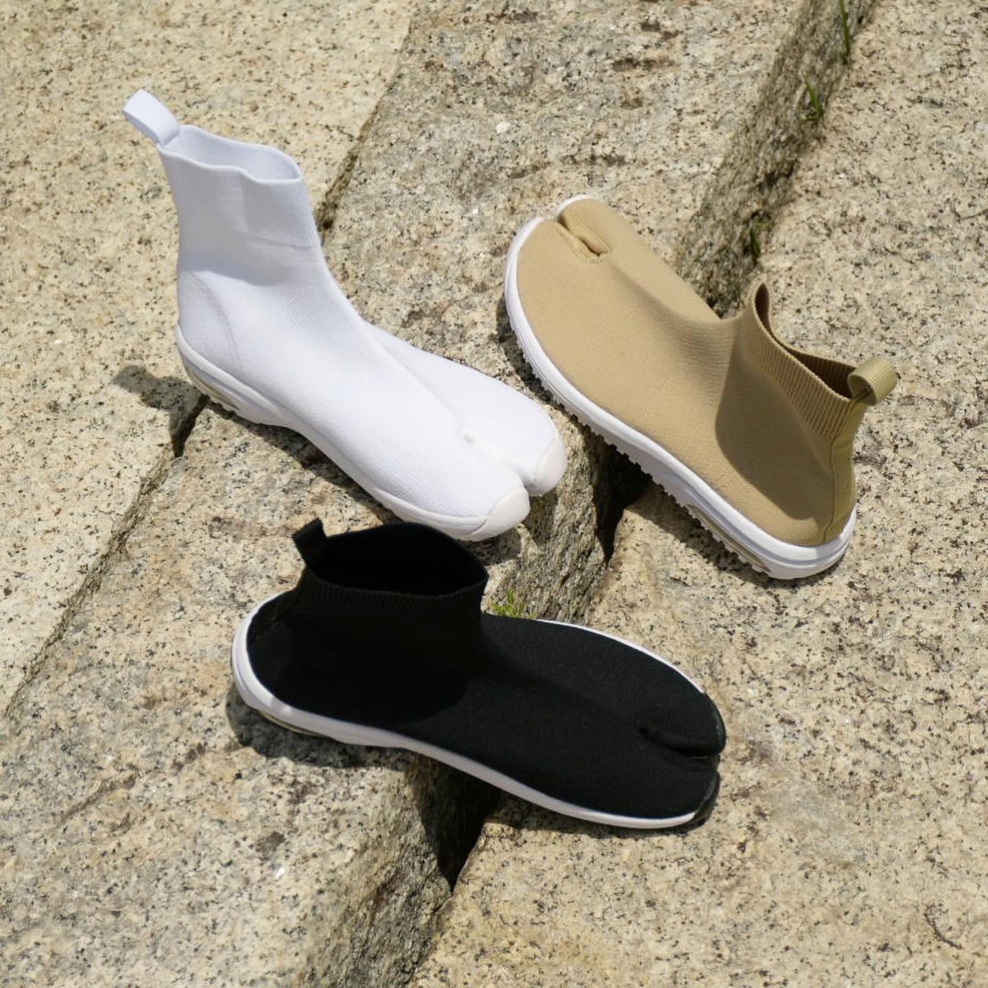 Knit Tabi Boots White
