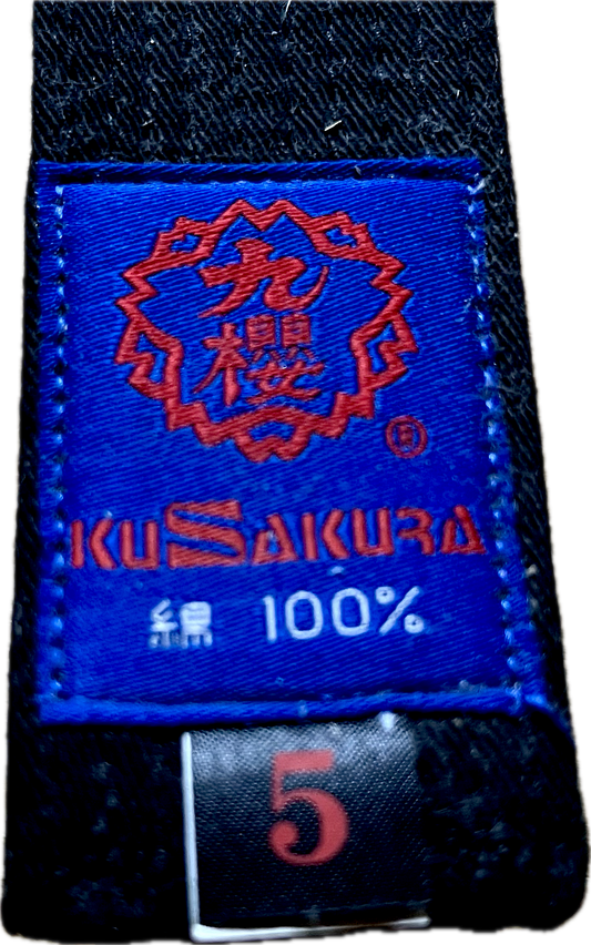 Kusakura Black Karate Judo Martial arts Belt – Size 5 (295cm)