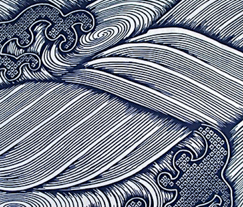 Men’s Yukata Nami – Japanese Wave Cotton Made in Japan