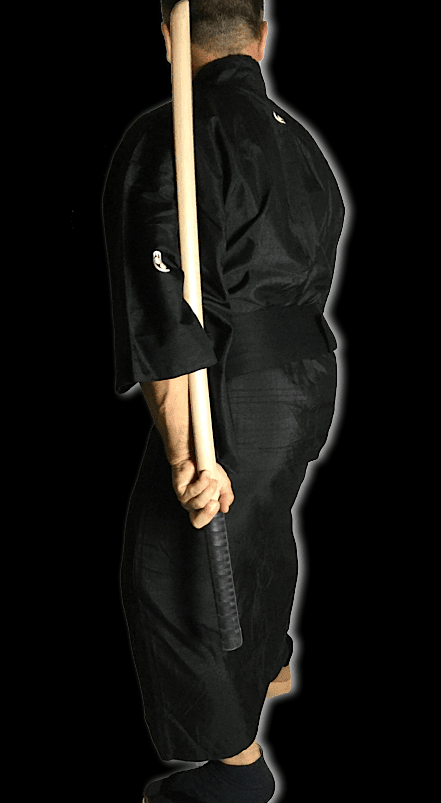 Men's Antique Japanese Kimono Kenkatabami Montsuki Black Silk 002