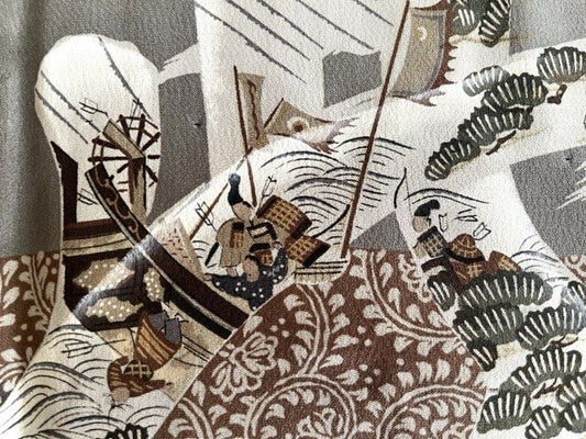 Men's Antique Samurai Haori Black Silk Monstuki– Busho no Ikusa