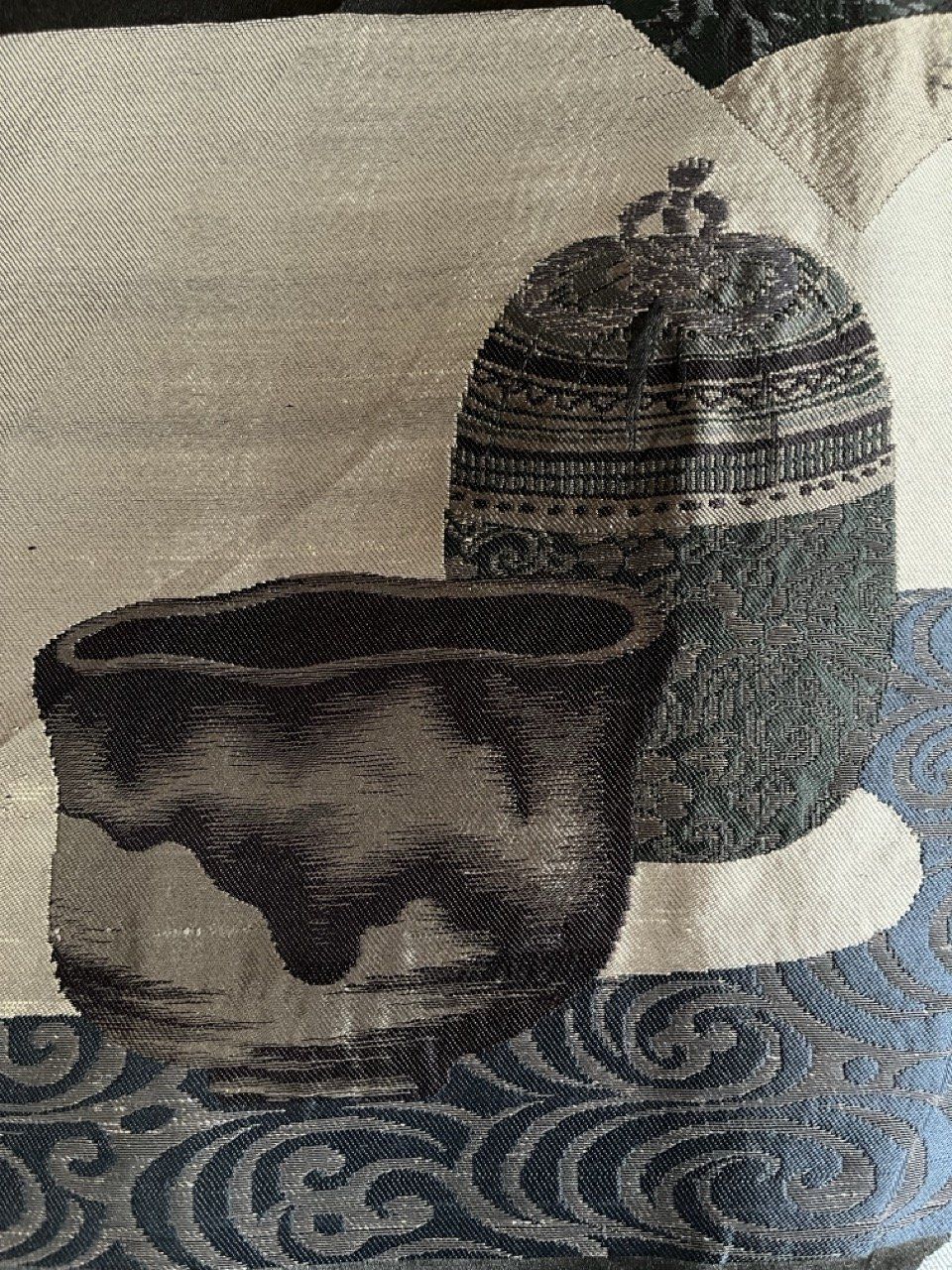 Men’s Antique Traditional Japanese Haori Black Silk Montsuki OchaWashitsu