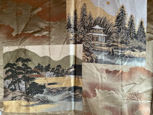 Men’s Haori Antique - Black Silk Dakimyoga Montsuki Temple Ginkakuji & Kinkakuji Kyoto