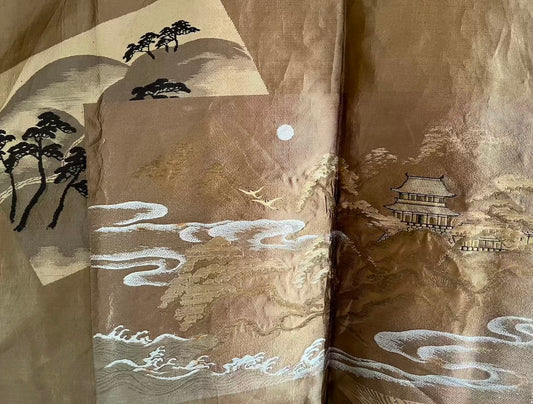 Men's Haori Black Silk Mokkou Montsuki The SkyCastle "Takeda-Jo " Made in Japan