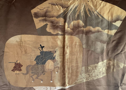 Men's Japanese Antique Haori - Tomoe Montsuki - Yoritomo’s Journey to Mount Fuji