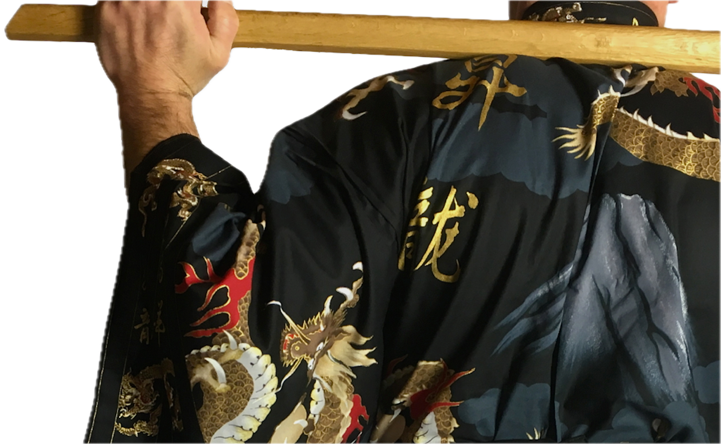 Men’s Happi Fuji To Ryu Black Cotton Mt. Fuji and Dragon Design Made in Japan