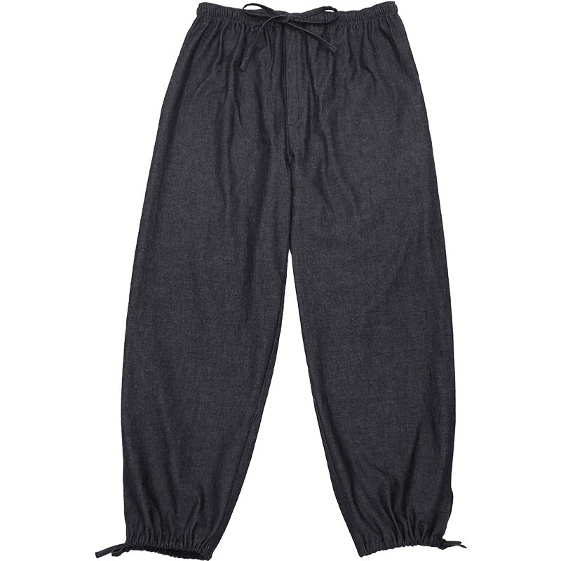 Men’s Japanese Samue Set Black Cotton Denim Workwear Made in Japan
