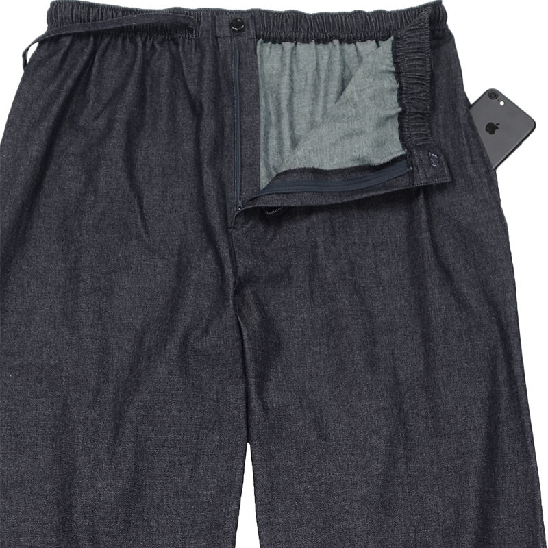 Men’s Japanese Samue Set Black Cotton Denim Workwear Made in Japan