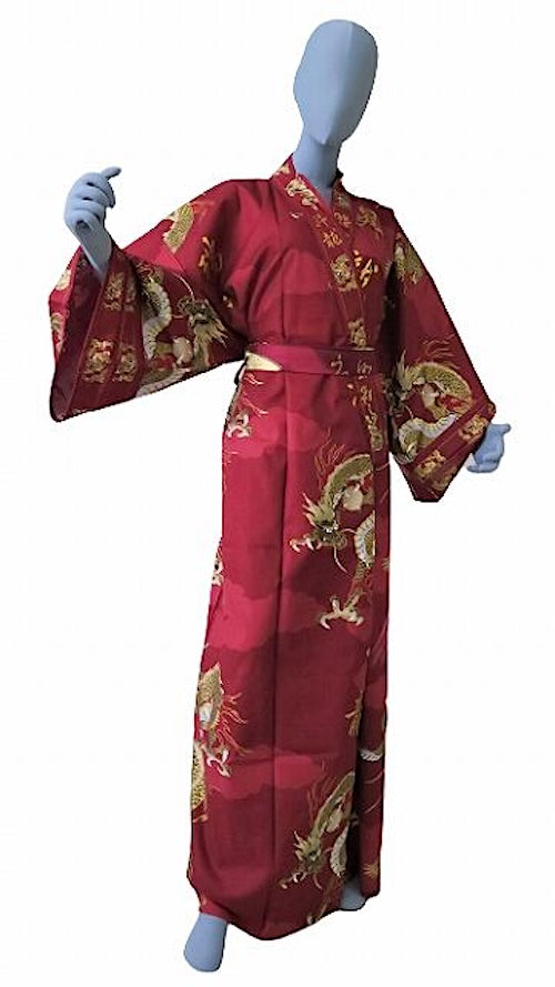 Men's Japanese Yukata Fujiyama & Dragon Made in Kyoto Japan