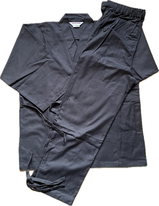 Men’s Unisex Samue – Sashiko Cotton – Black (Size S – 155cm – 165cm) – Made in Japan