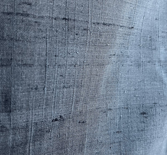 Men’s Traditional Japanese Kimono in Wild Tsumugi Silk – Indigo Blue