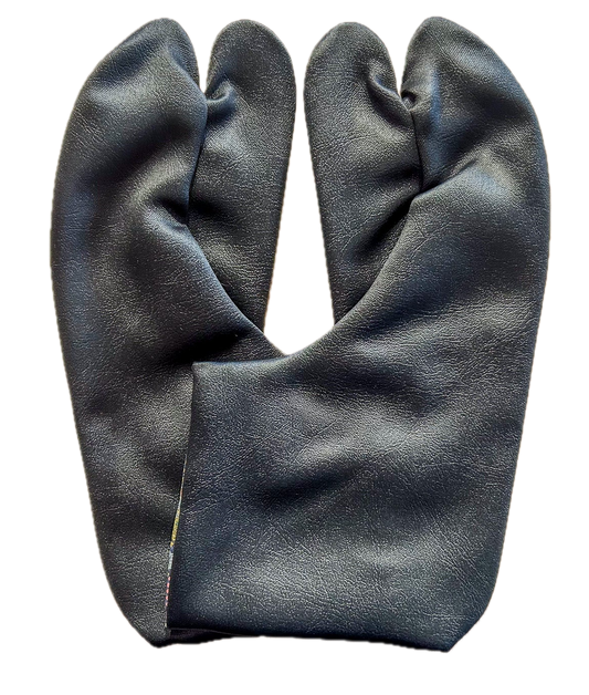 Ninja Tabi Socks Black Synthetic Leather 4 Kohaze Made in Japan