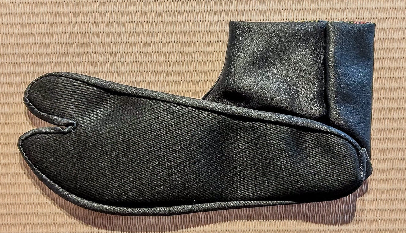 Ninja Tabi Socks Black Synthetic Leather 4 Kohaze Made in Japan
