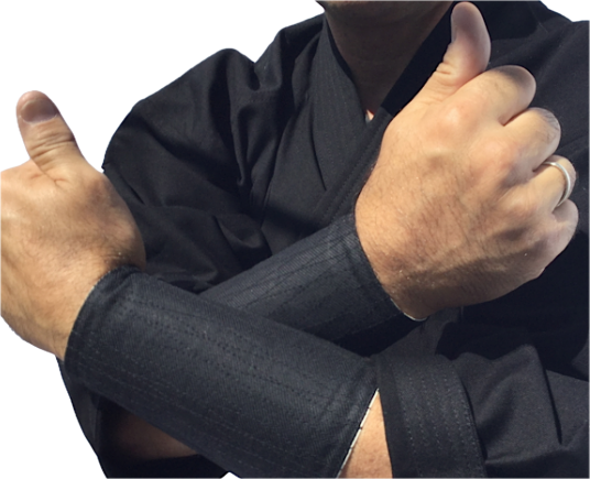 Ninjutsu Tekkou Orizashi Black Cotton Arm Guard Magic Tape (5 or 7 Kohaze)