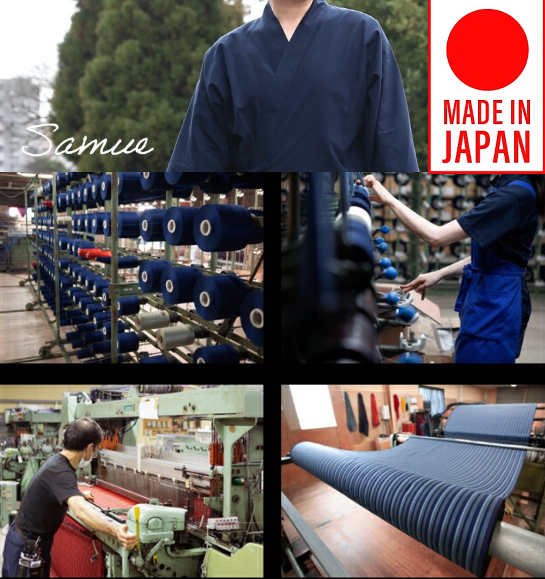 Deluxe Samue NijuOri Double-layered Indigo Dye Cotton Size:2L Made in Kurume Japan BujindoShop