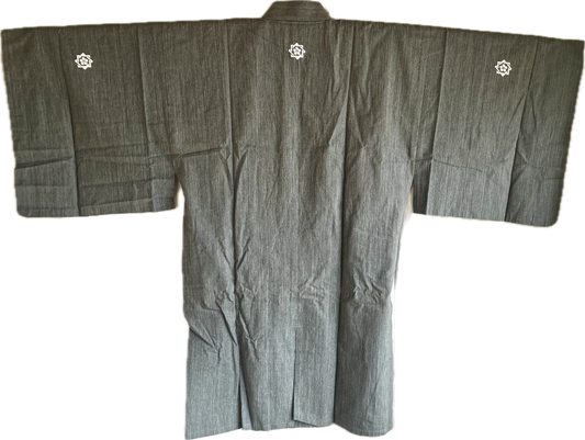 Traditional Samurai Hangi Jacket Ryoma Sakamoto Cotton Gray Size 2L HandMade in Japan