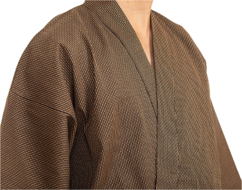 Sashiko Samue Cotton Superior – Navy / Brown / Gray – Made in Japan