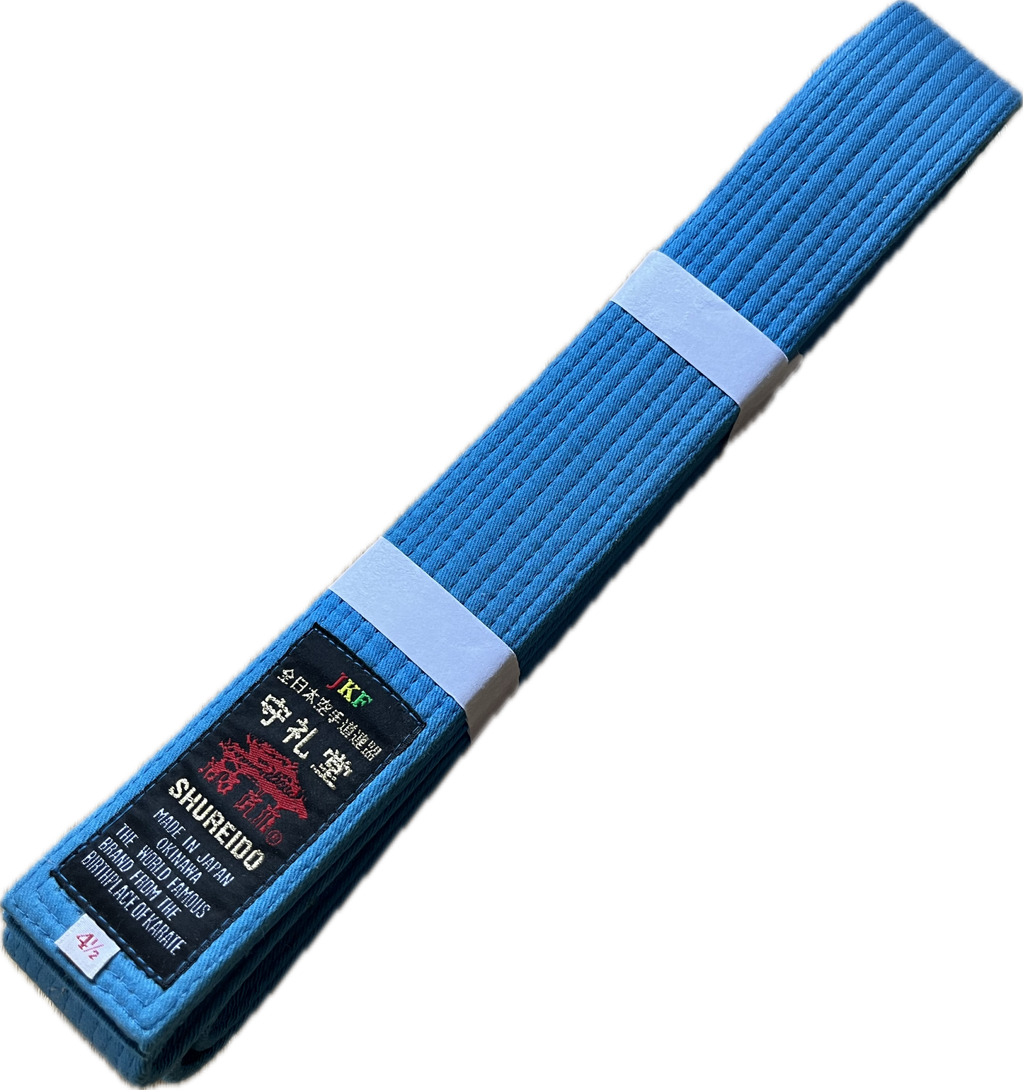 Shureido Blue Karate Belt - Kumite JKF Size 4.5 (280 cm)