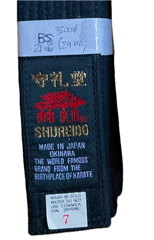 Shureido Black Belt Cotton Medium BS Size 7 (330cm) Shureido
