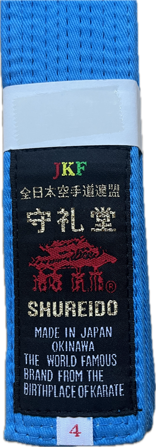 Shureido Blue Karate Belt - Kumite JKF Size 4 (270 cm)