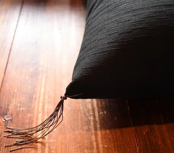 Traditional Japanese Black Zabuton Meditation Mat 55×59 cm – Made in Japan