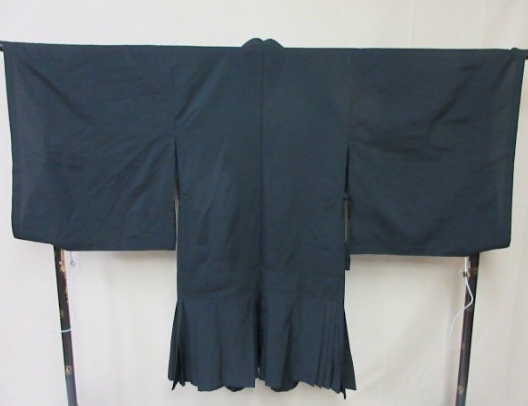 Traditional Black Silk Koromo Buddhist Monk Robe | Kyoto Antique Japan