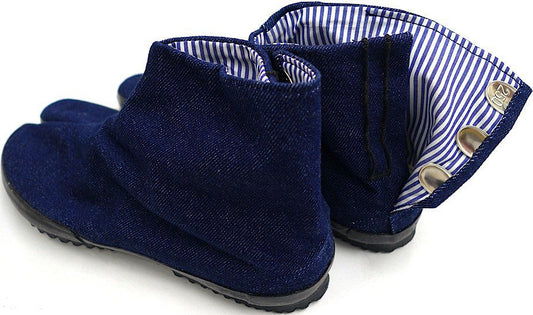 Wamon Navy Jeans Denim Jika-Tabi Shoes – Handmade in Japan