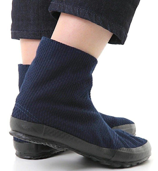 Wamon Navy Sashiko Jika-Tabi Shoes – Handmade in Japan
