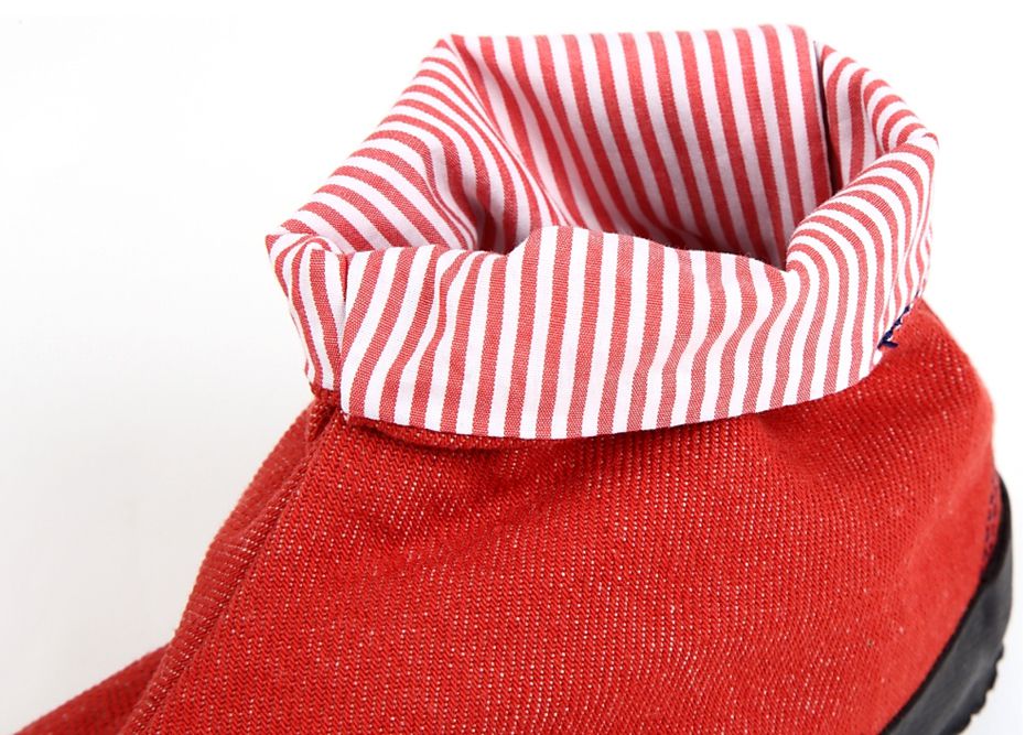 Wamon Red Jeans Denim Jika-Tabi Shoes 23cm (US 6) Handmade in Japan