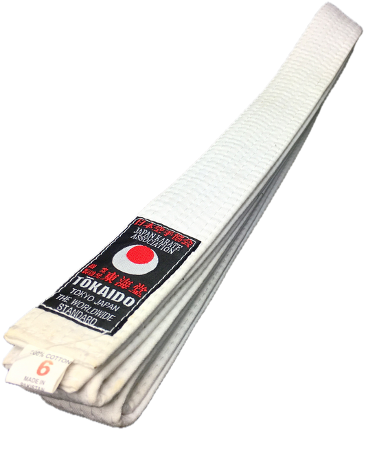 White Karate Belt Tokaido BLW JKA Size 6 (295cm)