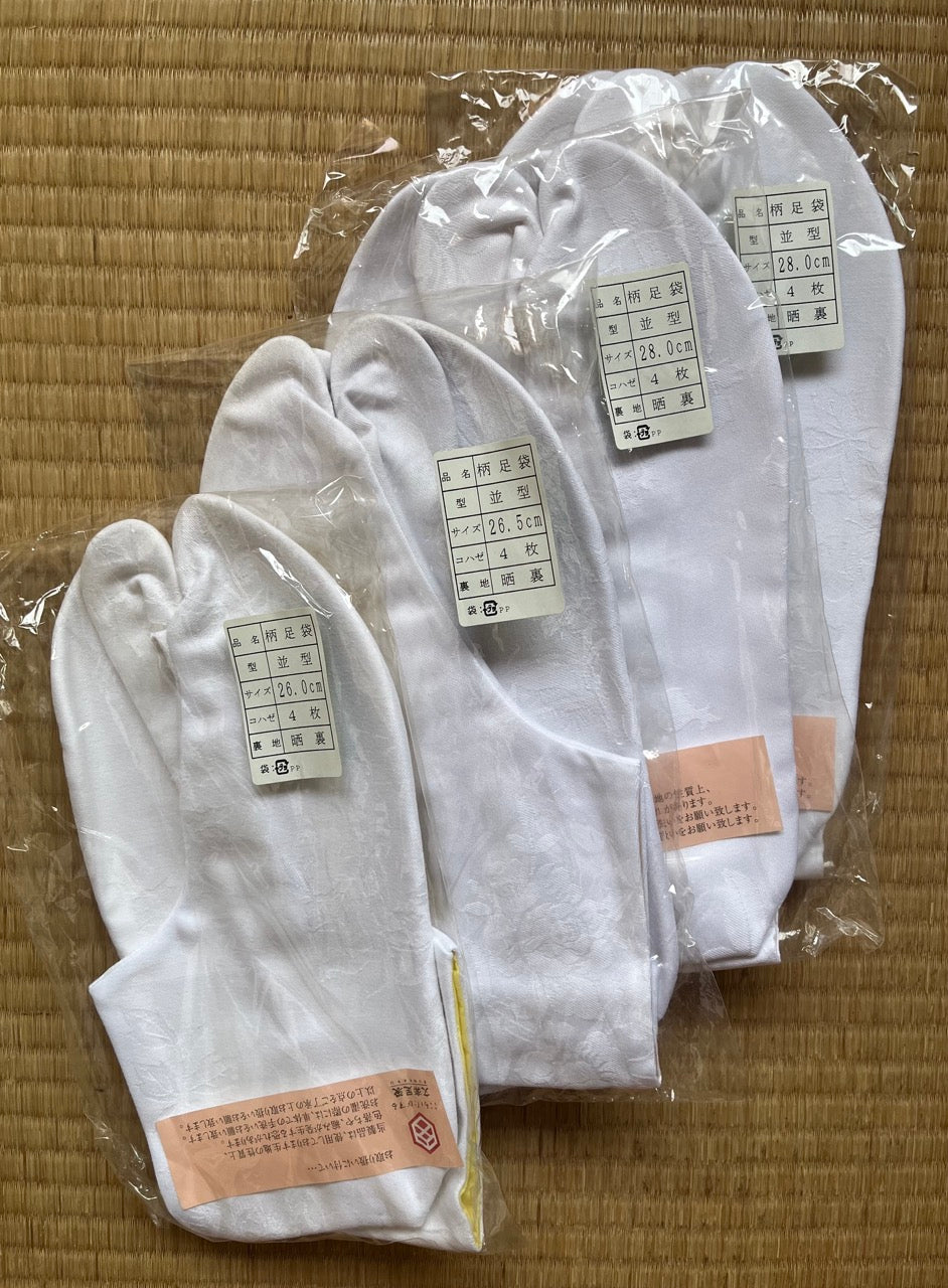 White Tabi Socks for Women – Rose Embroidered, Colored Lining, 4 Kohaze