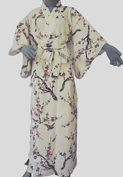 Women’s Yukata Ume – Japanese Plum Blossom Kimono – Made in Kyoto Japan