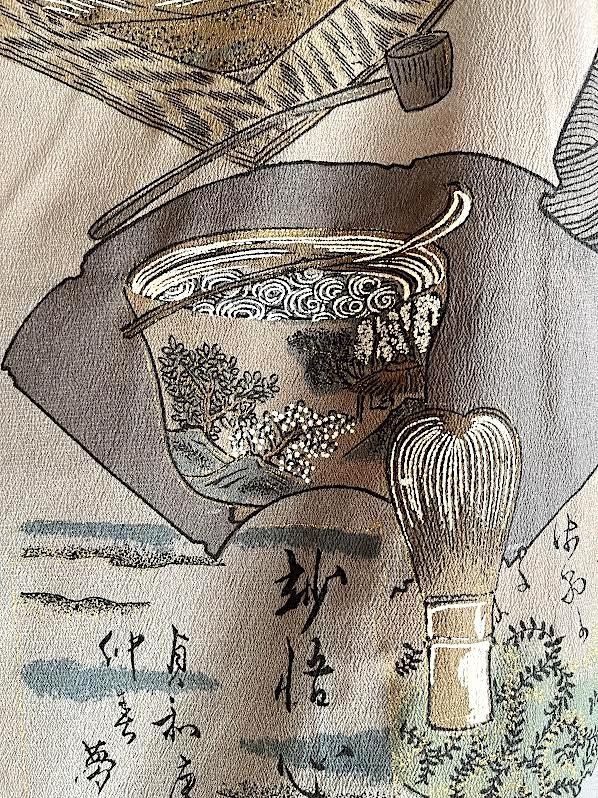 Antique Japanese Haori for men  Blue Indigo Tsumugi Silk “Sado Ceremony”
