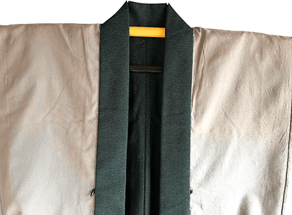 Antique Japanese Haori for men  Blue Indigo Tsumugi Silk “Sado Ceremony”
