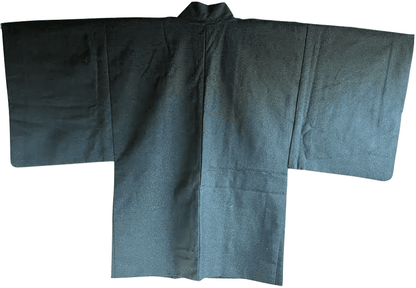 Antique Japanese Haori for men  Blue Indigo Tsumugi Silk “Sado Ceremony”