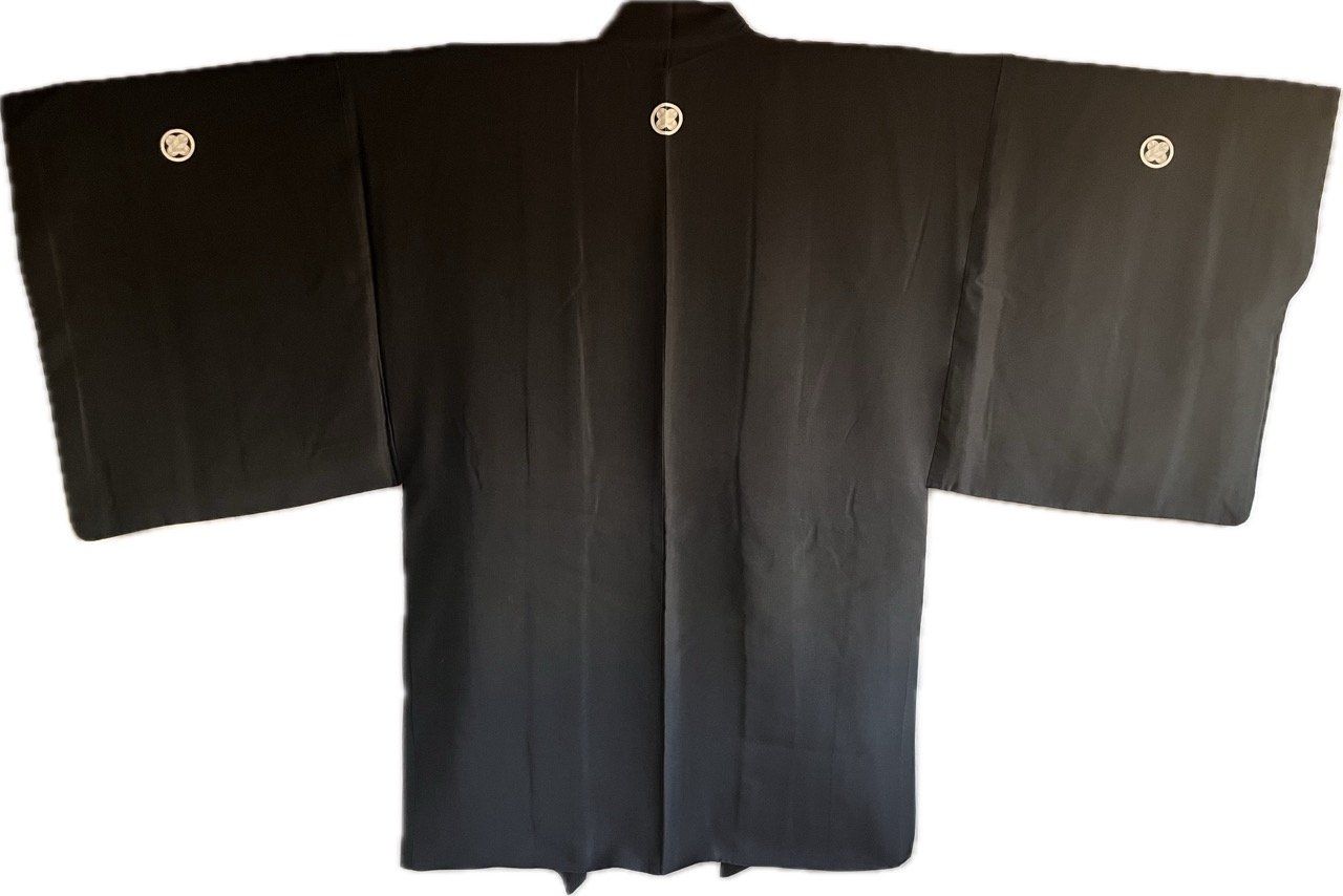 Antique Men’s Haori Black Silk Takanohane Montsuki “Tora” – Majestic Tiger