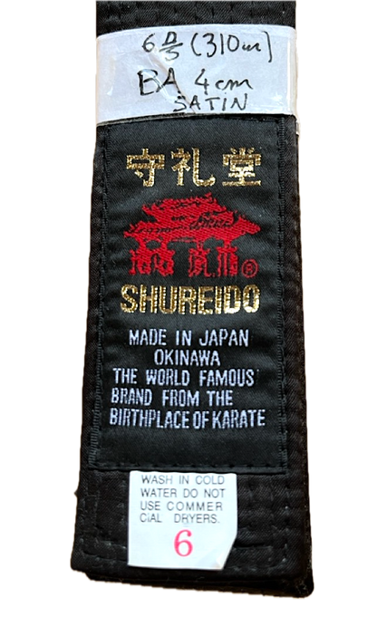 Shureido Black Belt Satin Standard BA Size 6 (310cm) Shureido